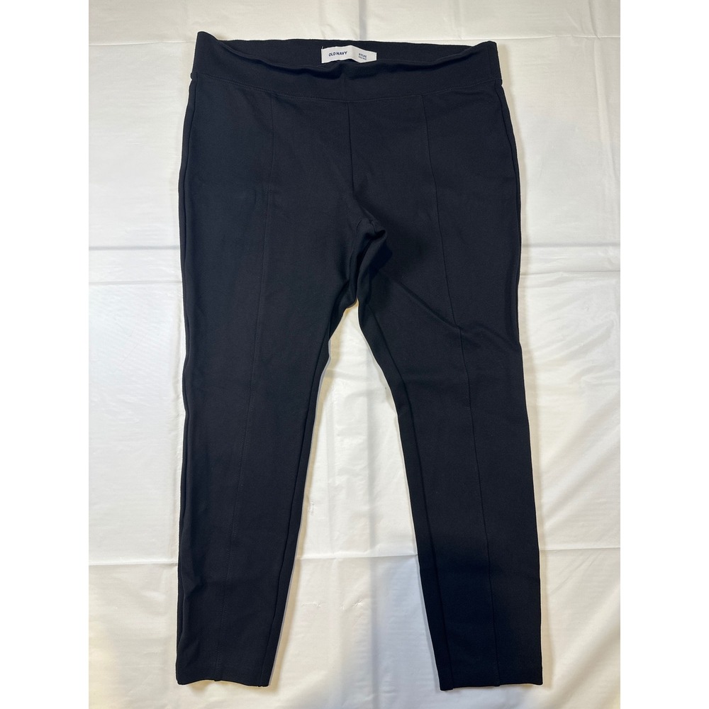 Old Navy Stevie High Rise Black Ponte Knit‎ Skinny Pants Women L Petite Leggings